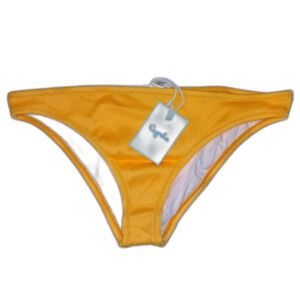 Cupshe Medium Yellow Ribbed Cheeky Bikini Bottom NWT
